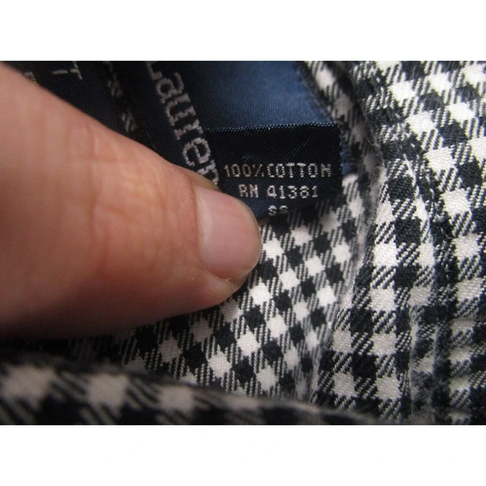 Polo‎ Ralph Lauren Shirt Mens 17 Black Checked Regent Classic Fit Cotton